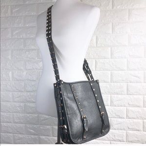 D&L pewter studded crossbody bag